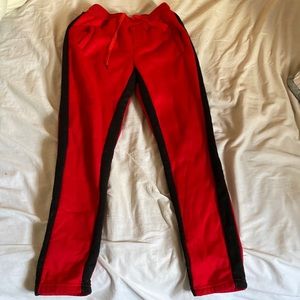 Red and black joggers